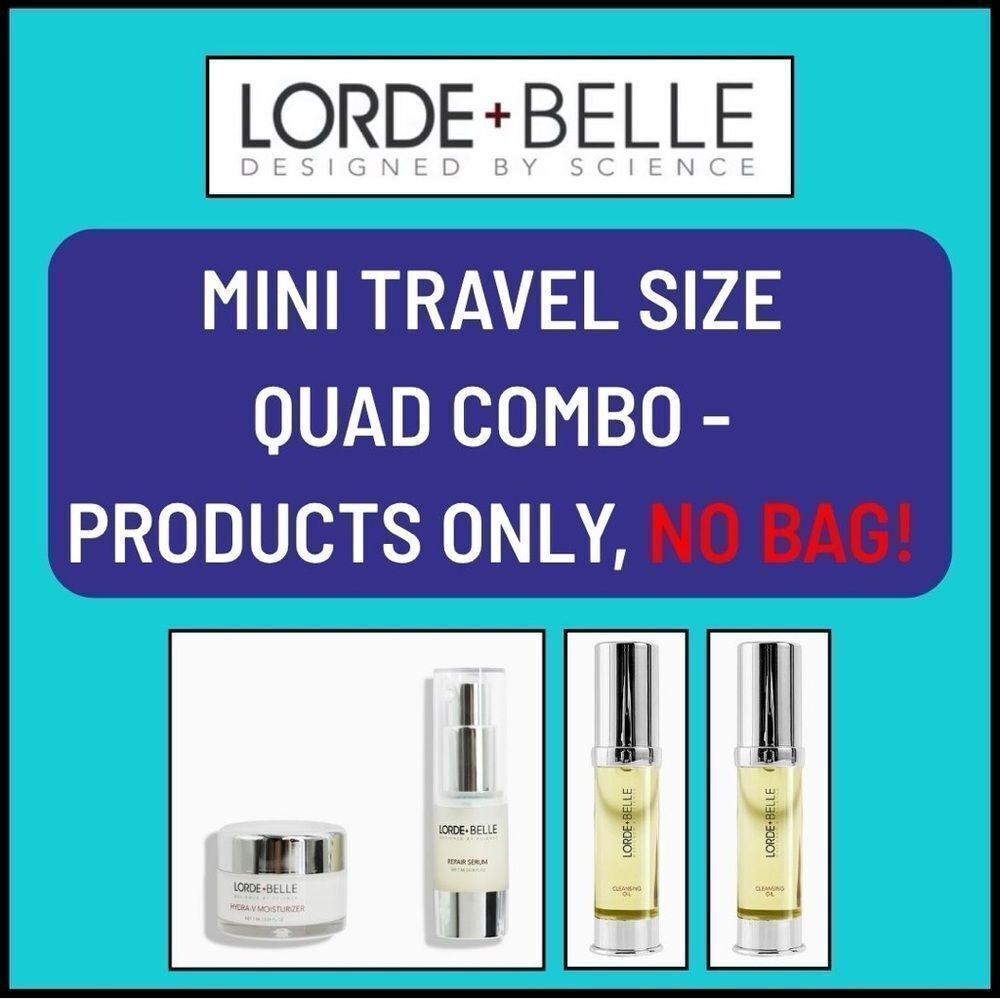NWOB Lorde + Belle QUAD BUNDLE of (4) Mini Travel Size Products - MSRP $120
